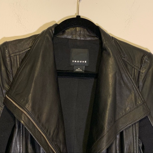 Trouve Asymmetrical Leather Jacket - Picture 6 of 8